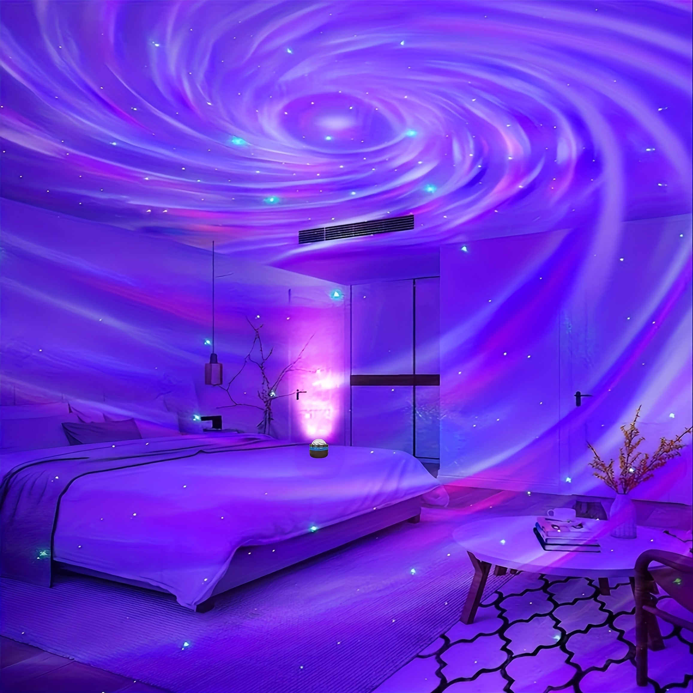 LED RGB Rotating Projection Light, Seven-Color Ambient Night Light for Living Room And Bedside, Perfect for Home Decor And Parties