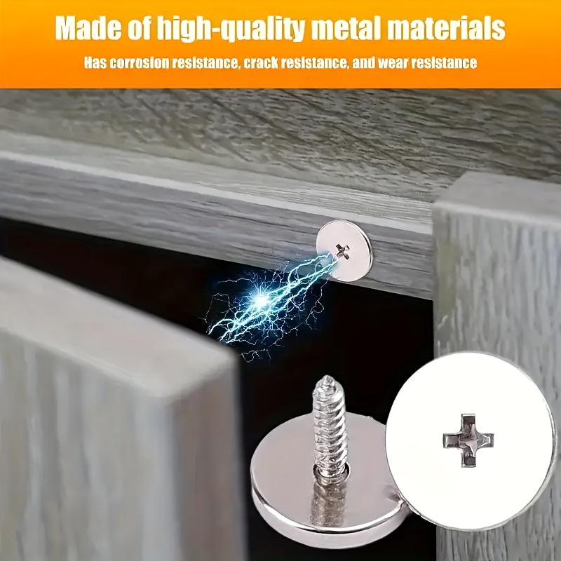 18/12/6pcs Cabinet Door Magnetic Closure Metal Magnetic Catch for Hidden Closing - Suitable for Various Materials, Kitchen Glass Doors, and Furniture Cabinets