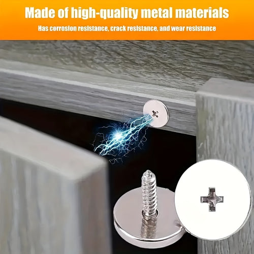 18/12/6pcs Cabinet Door Magnetic Closure Metal Magnetic Catch for Hidden Closing - Suitable for Various Materials, Kitchen Glass Doors, and Furniture Cabinets