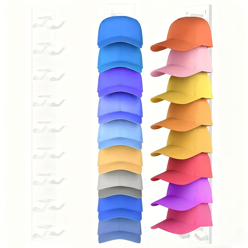 New Cross-Border 1/2/3/4pcs Baseball Cap Storage Rack, No-Drill Strong Adhesive Wall-Mounted Organizer, Suitable for Living Room, Bedroom, Sports Store