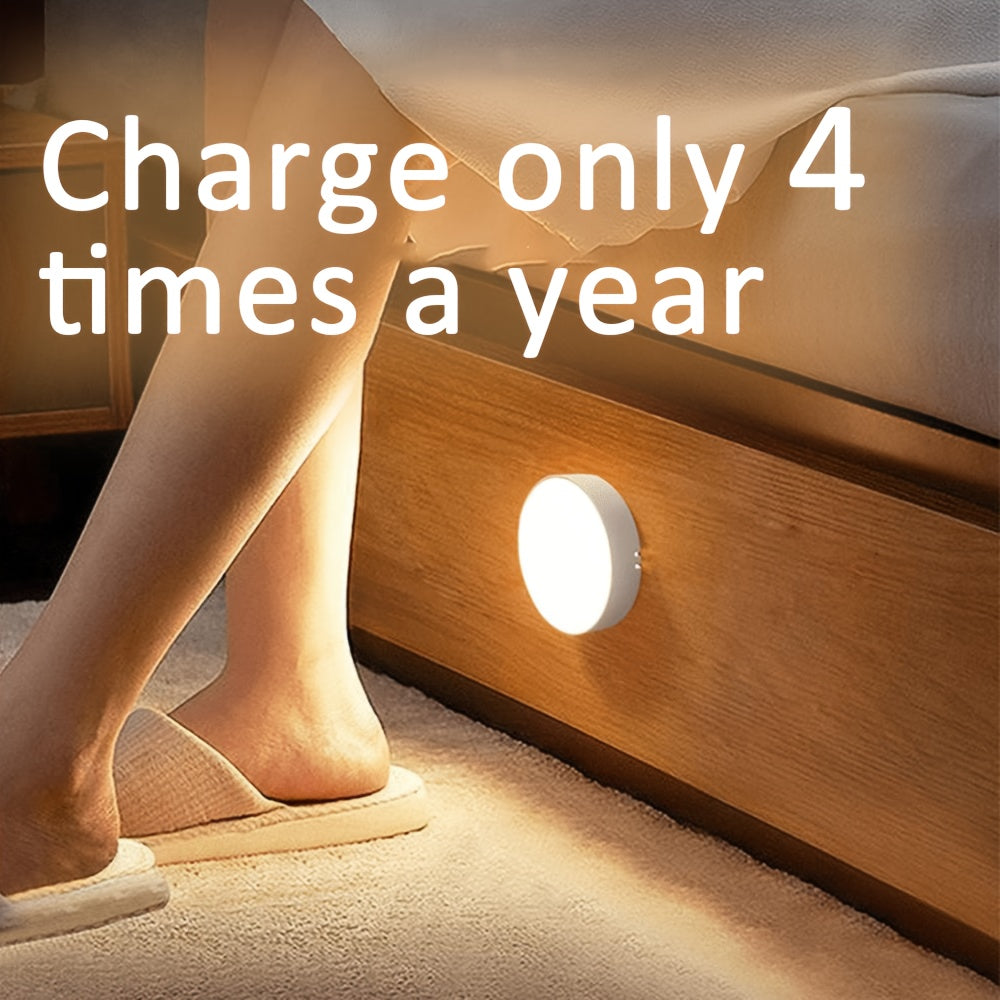 Motion Sensor Night Light 1pc,battery Operated Wall Sconce,under Cabinet Lighting, Cute Night Light Rechargeable Stair Lights Indoor, Warm White Motion Sensor Light Indoor, Battery Operated Night Light for Hallway, Stairway, Bedroom, Kitchen