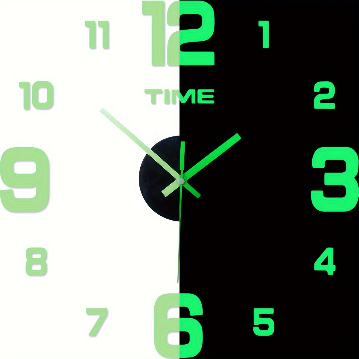 Creative Minimalist Glow-In-The-Dark Digital Wall Clock - European Silent Clock, No-Drill Wall Mount for Home, Office, Classroom & Living Room Decor