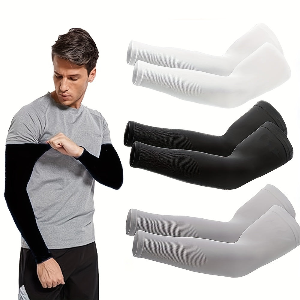 3 Pairs Cooling Arm Sleeves | Breathable Elastic Quick-Dry Fabric, Ideal for Summer for Sports And Cycling